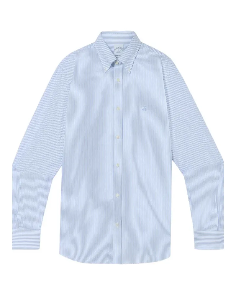 Brooks Brothers Gestreiftes Hemd mit Logo-Stickerei - Blau Blau