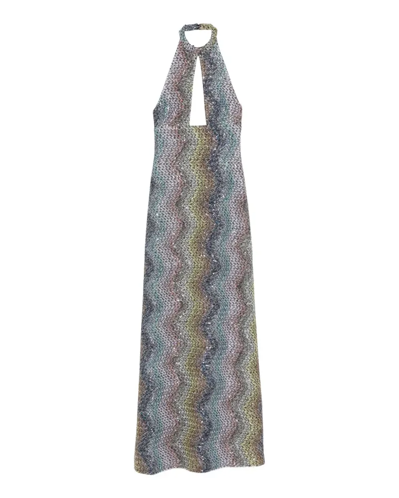 Missoni Maxikleid mit Neckholder - Grau Grau