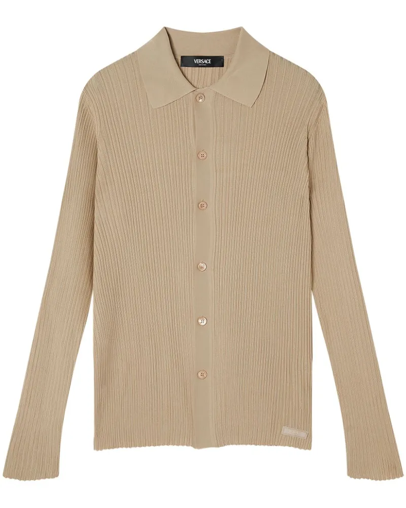 Versace Gerippter Cardigan - Nude Nude