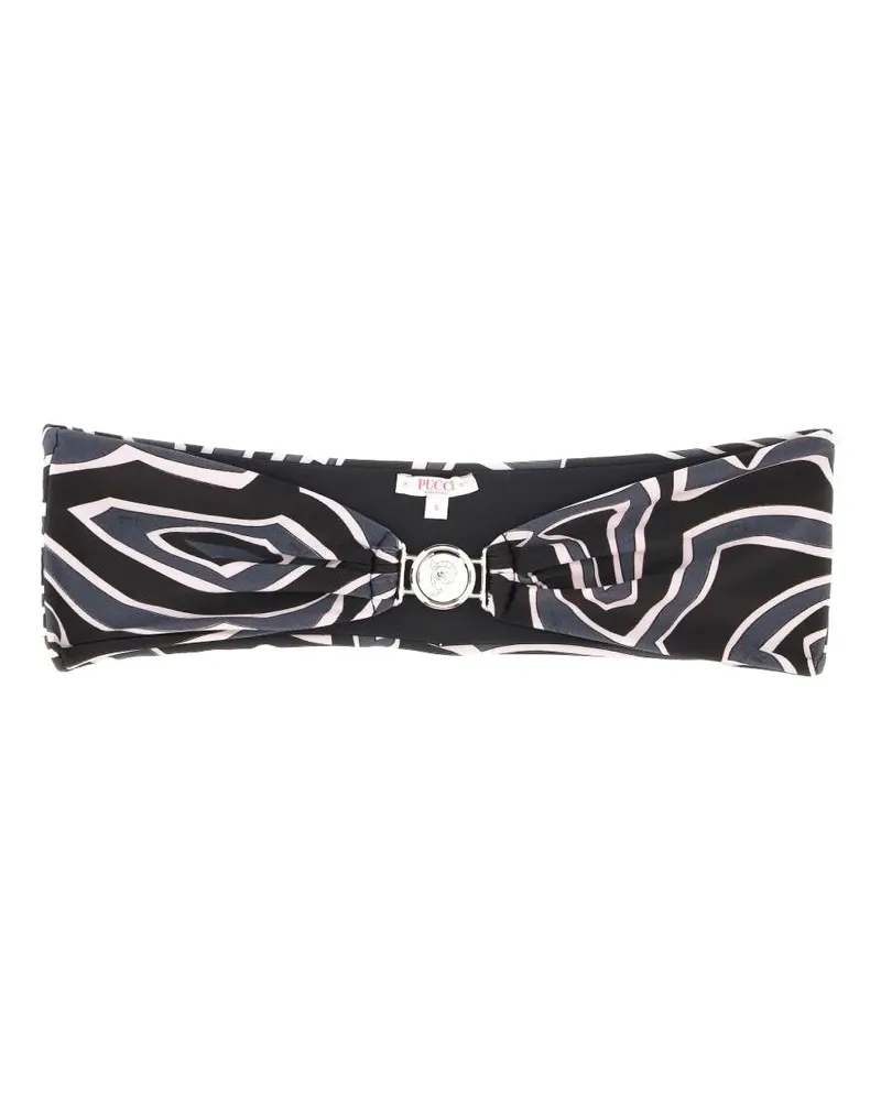 Emilio Pucci abstract-print bikini top - Schwarz Schwarz
