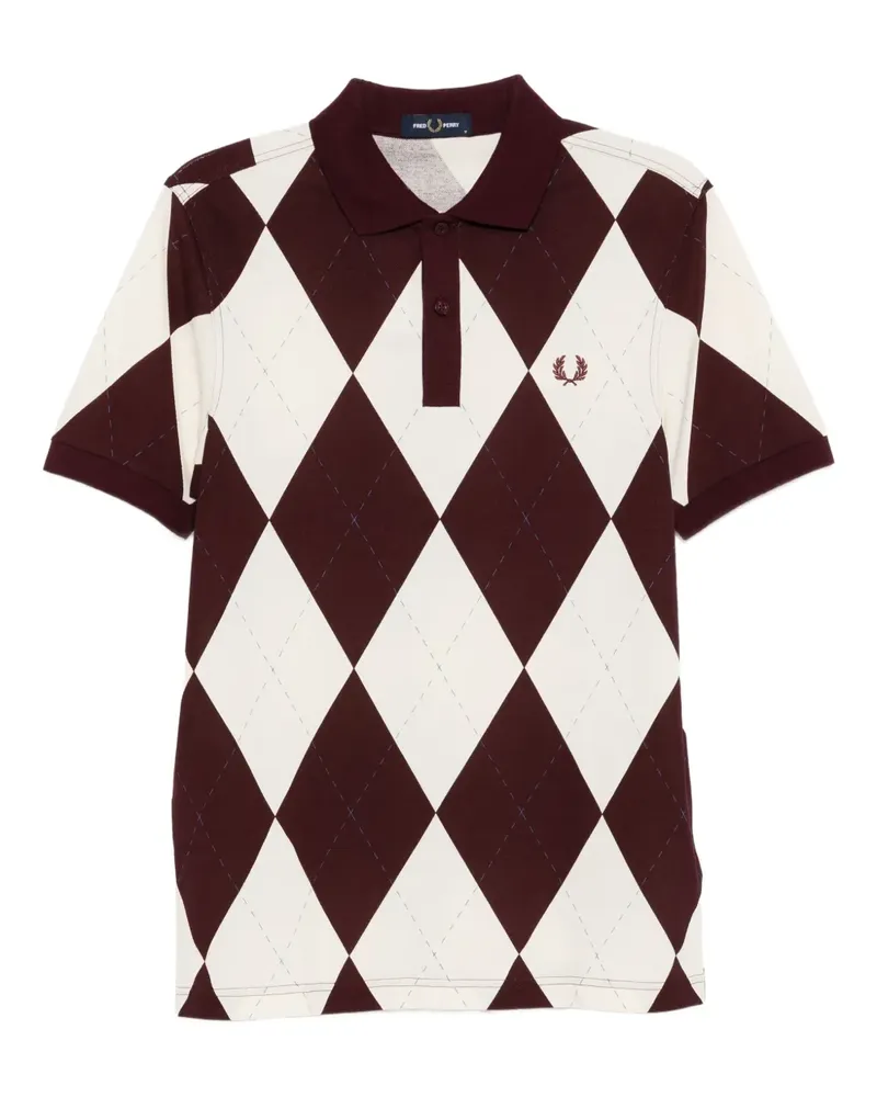 Fred Perry Poloshirt mit Argyle-Muster - Rot Rot