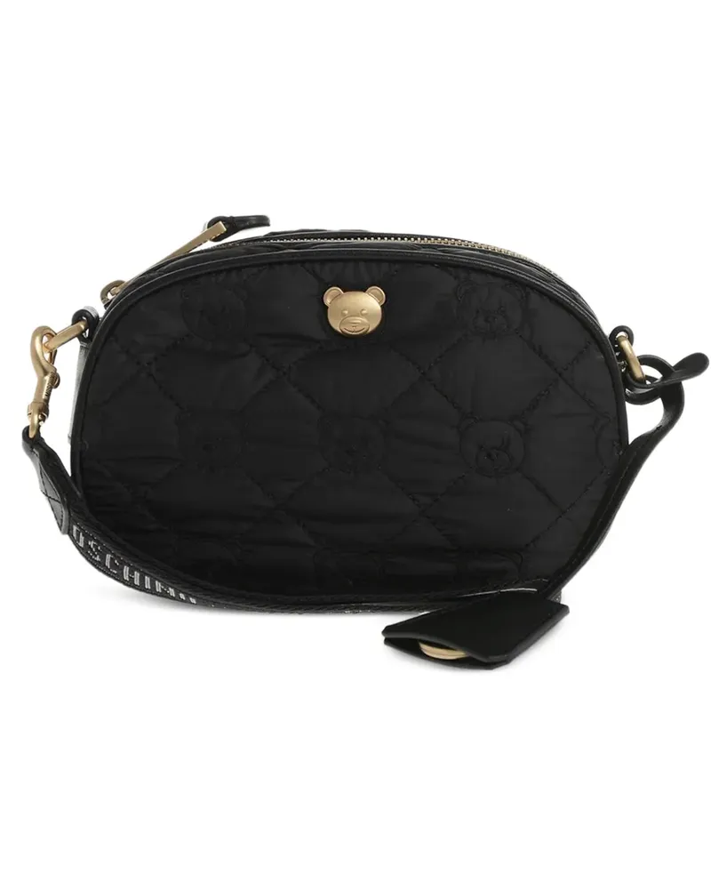 Moschino Teddy-detail quilted cross body bag - Schwarz Schwarz