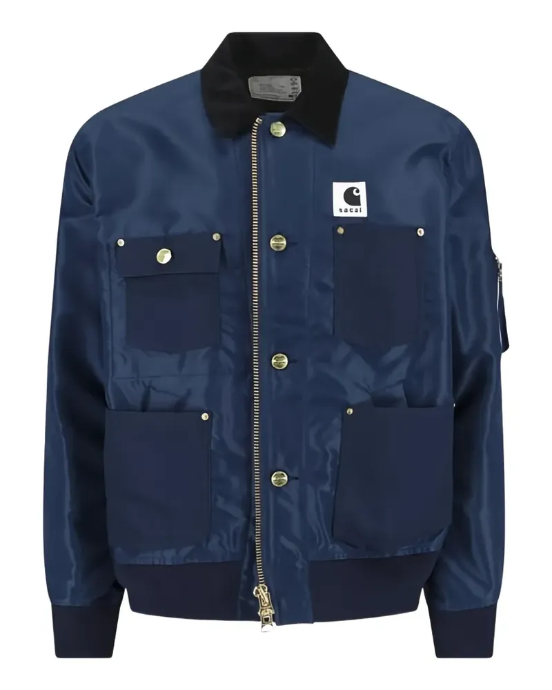 Carhartt WIP corduroy-collar patch-pocket jacket - Blau Blau