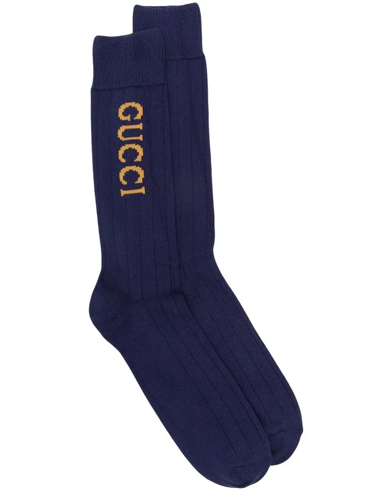 Gucci Intarsien-Socken mit Logo - Blau Blau