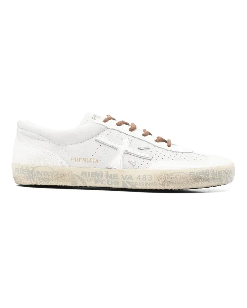 Premiata Verzierte Sneakers mit Cut-Out - Weiß Weiß