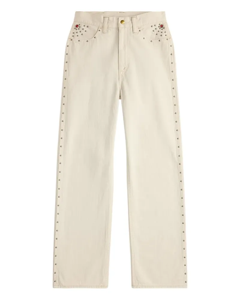 Ralph Lauren Gerade Jeans mit Nieten - Nude Nude