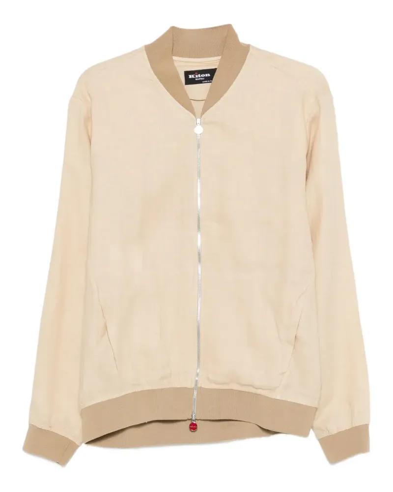 Kiton zipped bomber jacket - Nude Nude
