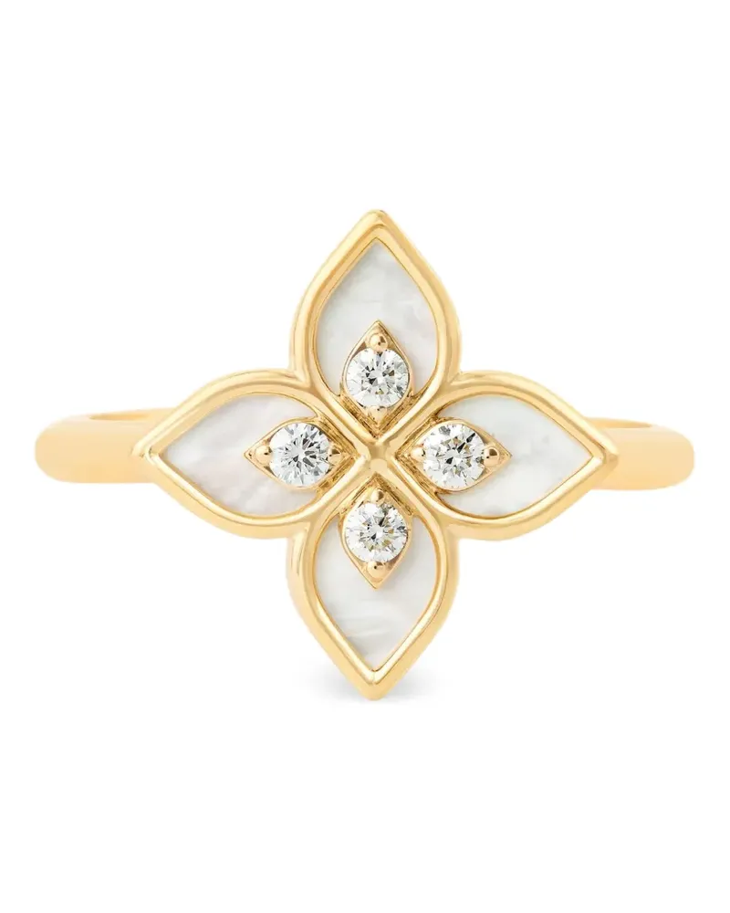 Roberto Coin Princess Flower Ring mit Perlmutt und Diamanten - Gold Gold