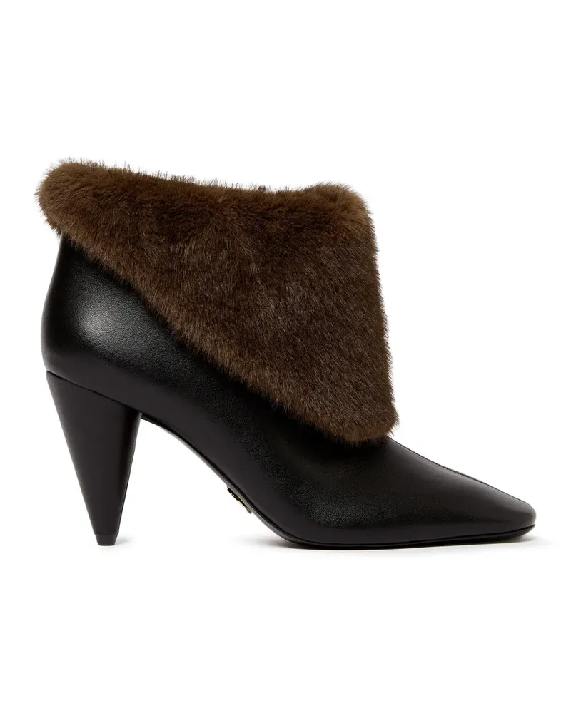 Stella McCartney Schnürstiefel mit Faux Fur - Schwarz Schwarz