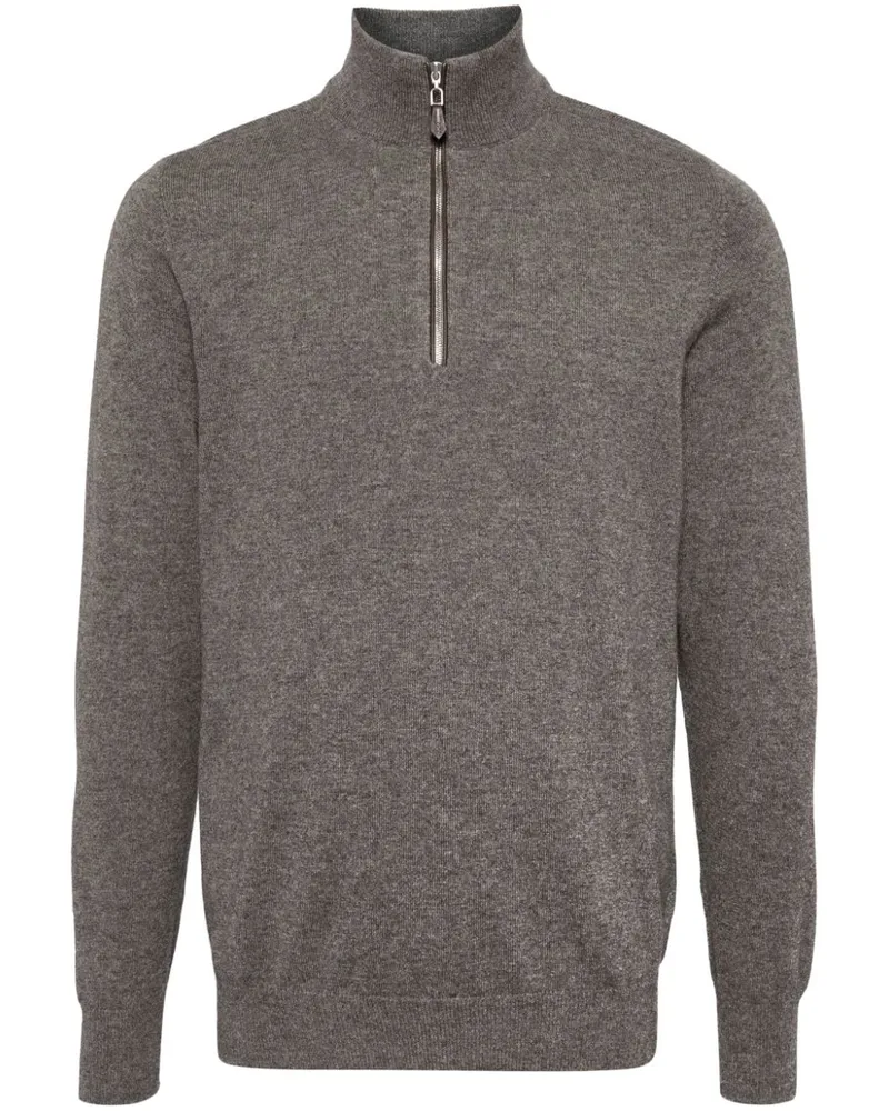 N.Peal Carnaby Pullover mit Reißverschluss - Grau Grau