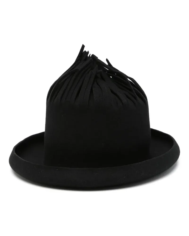 Yohji Yamamoto Hut mit Fransen - Schwarz Schwarz