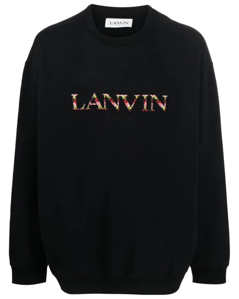 Lanvin Sweatshirt mit Logo-Stickerei Blau