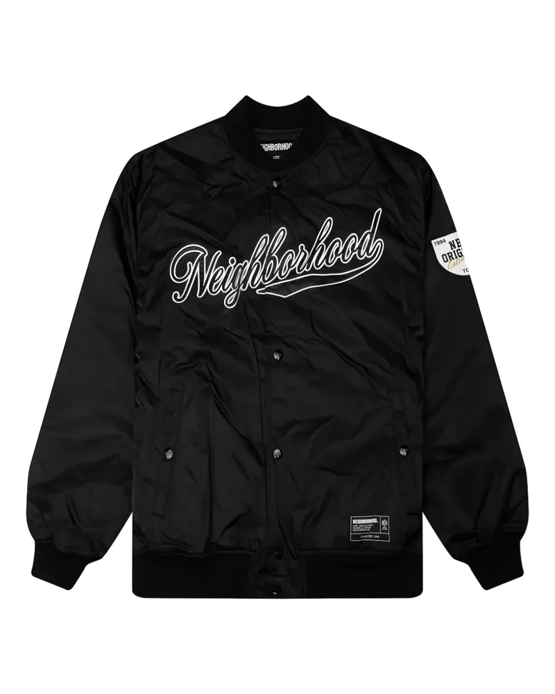 Neighborhood logo-embroidered patch-detail jacket - Schwarz Schwarz