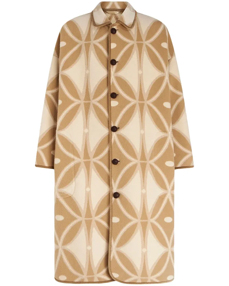 Etro Geometrisch gemusterter Jacquard-Mantel - Nude Nude