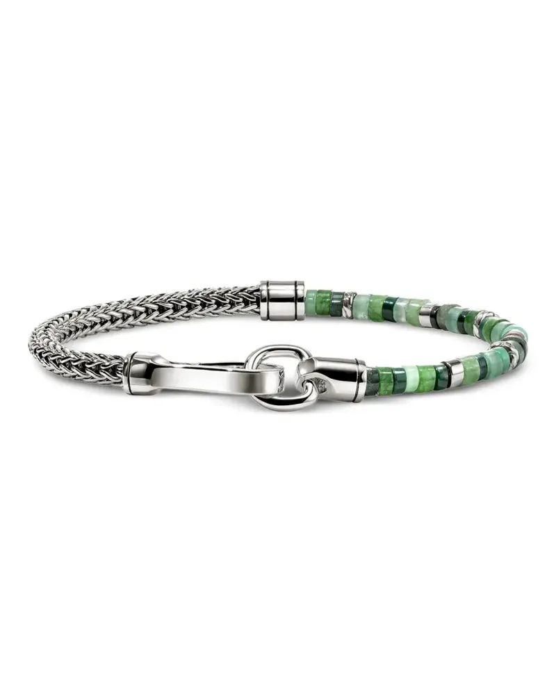 John Hardy Armband aus Sterlingsilber mit grünem Achat Silber
