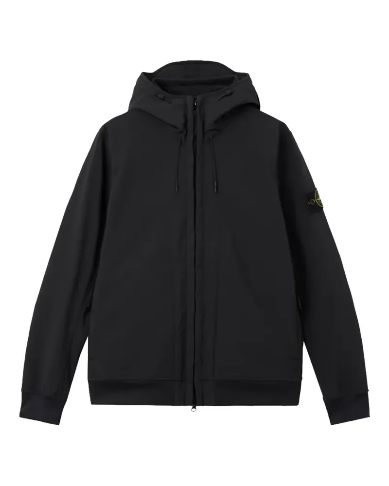 Stone Island logo-patch hooded jacket - Schwarz Schwarz