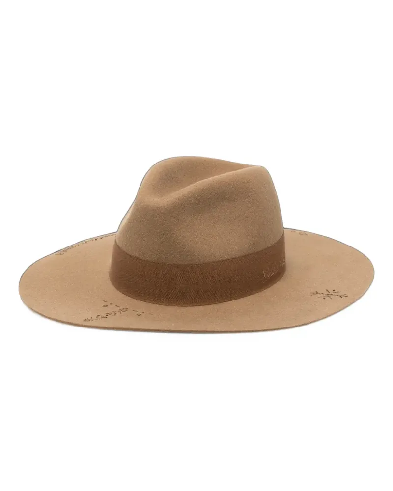 Golden Goose Fedora heavy wool felt hat - Nude Nude