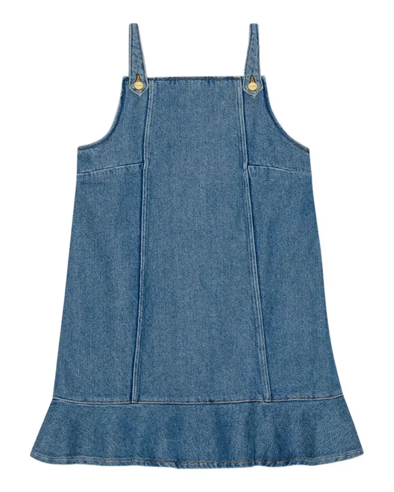 Ganni Minikleid mit ausgestelltem Saum - Blau Blau