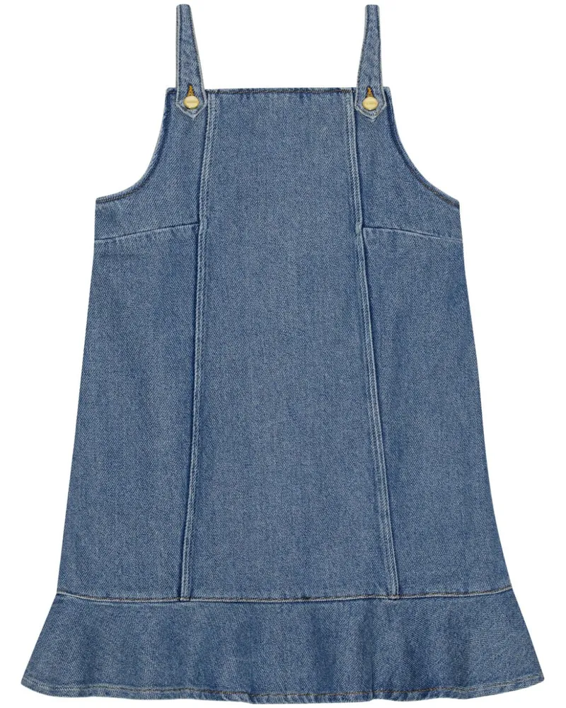 Ganni Minikleid mit ausgestelltem Saum - Blau Blau