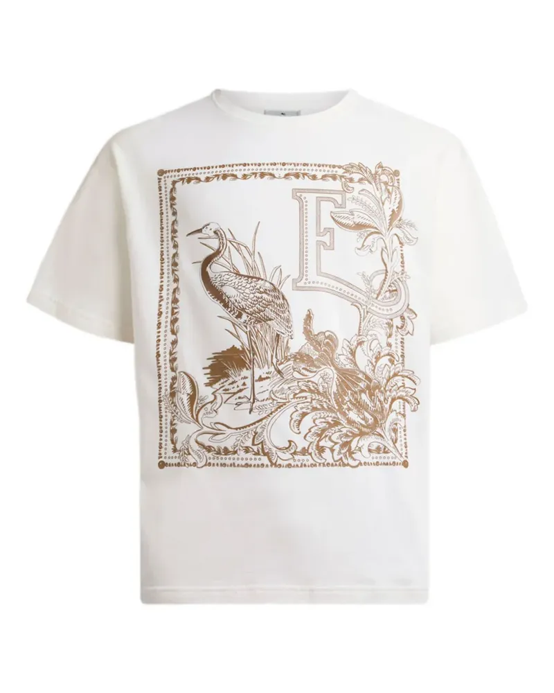 Etro placed-print cotton T-shirt - Weiß Weiß