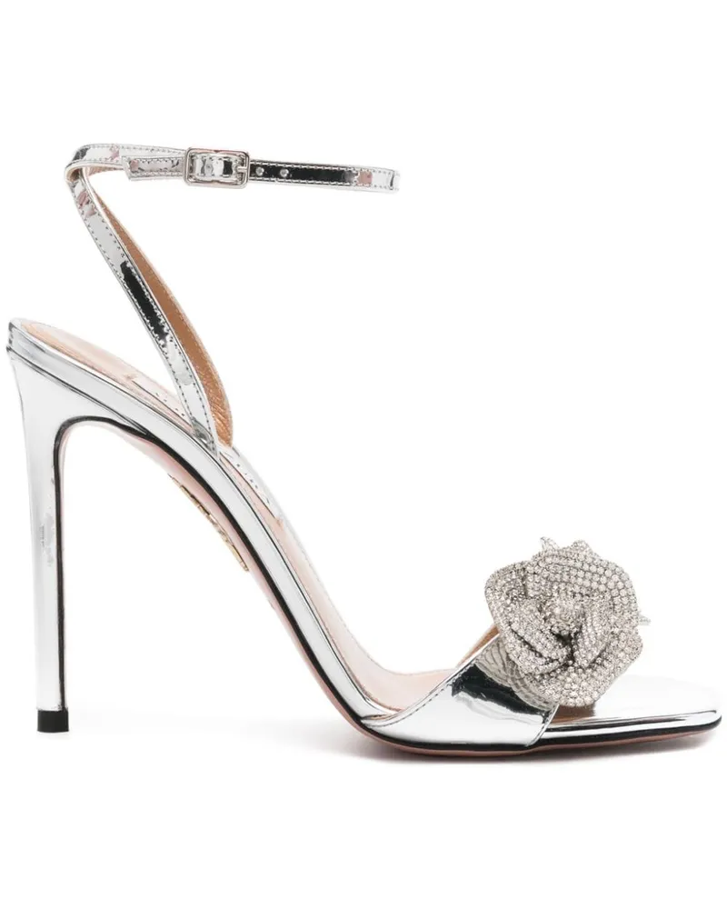 Aquazzura Crystal Orchid Sandalen 105mm - Silber Silber
