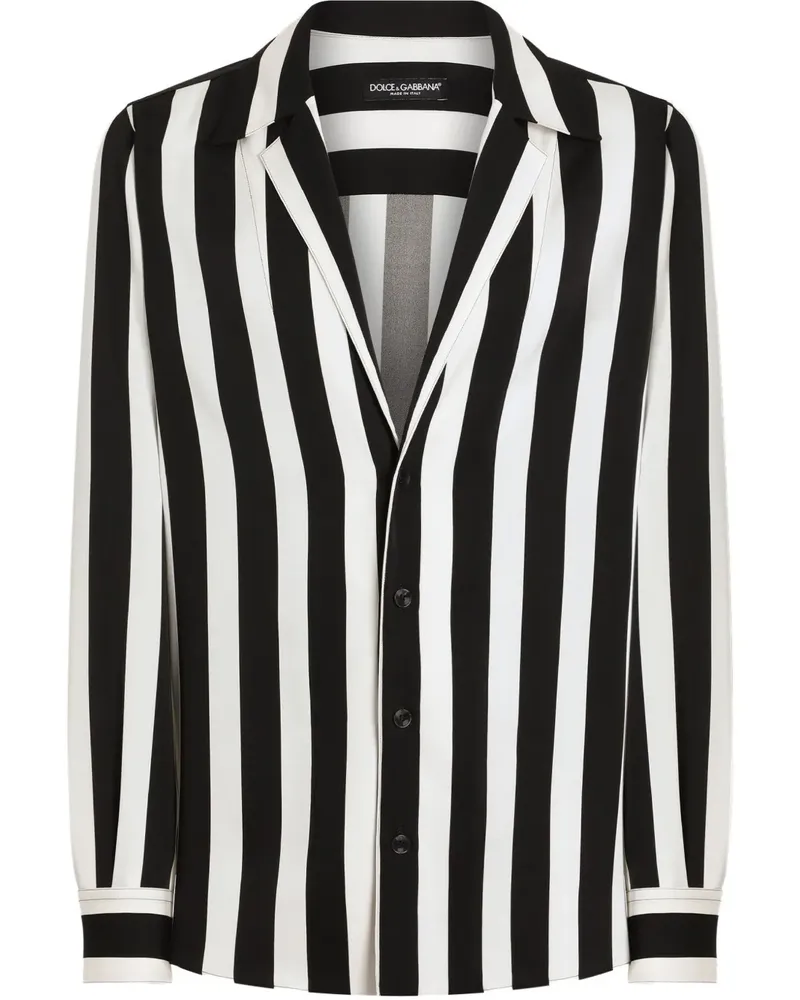 Dolce & Gabbana Gestreiftes Hemd - Schwarz Schwarz