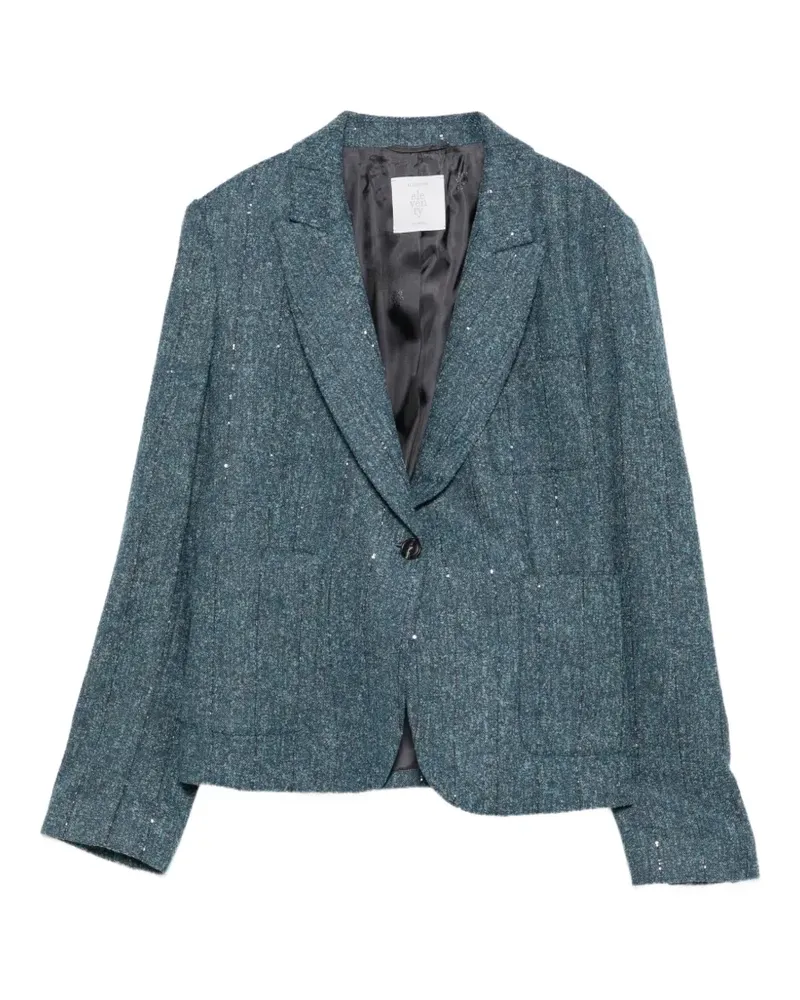 Eleventy sequin-embellished pinstripe jacket - Blau Blau