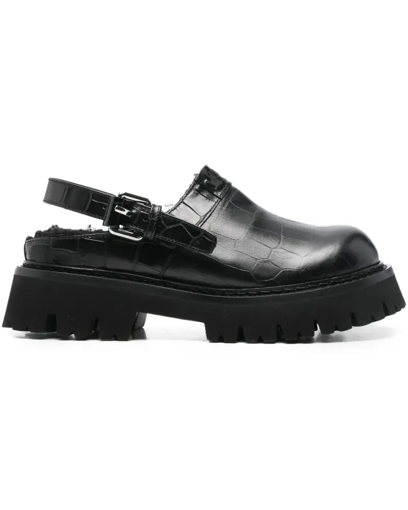 Moschino Mules mit Schnallenprägung - Schwarz Schwarz