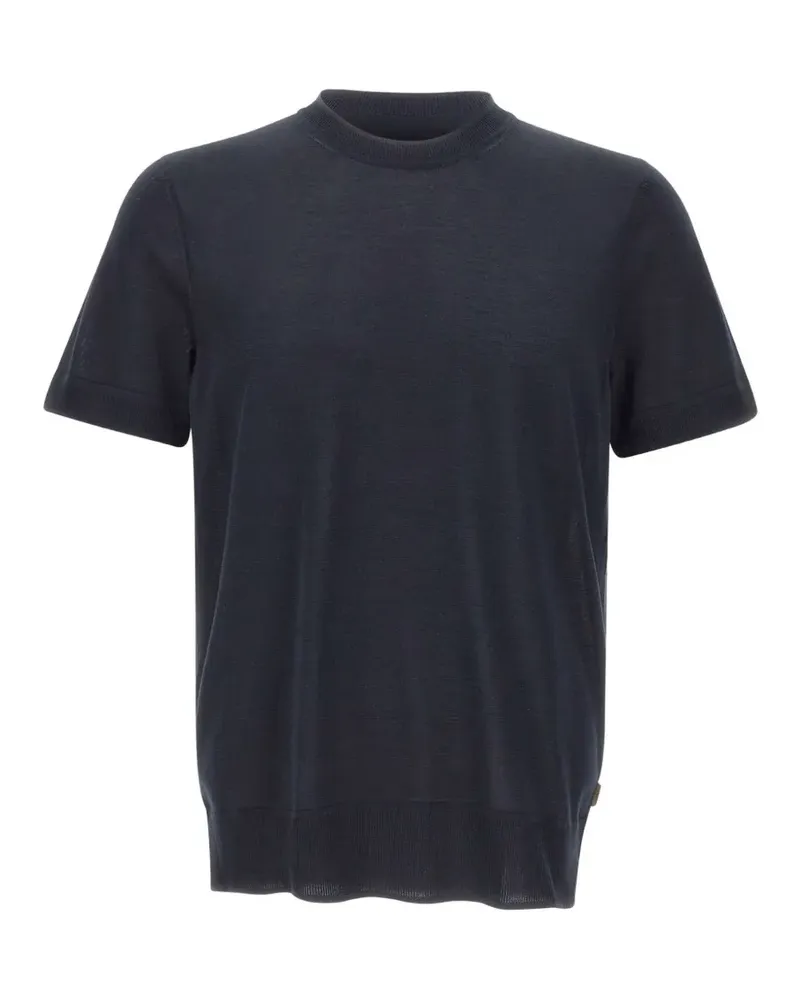 HUGO BOSS Nottano short-sleeve silk sweater - Blau Blau