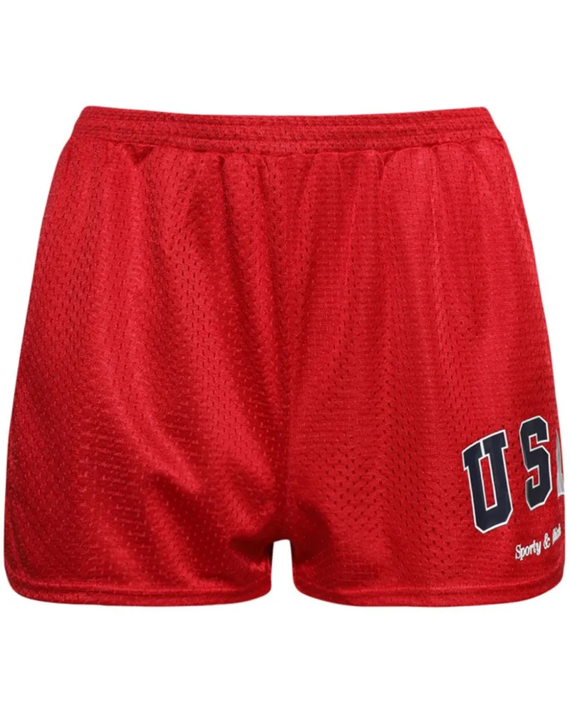 SPORTY & RICH USA Mesh-Shorts - Rot Rot