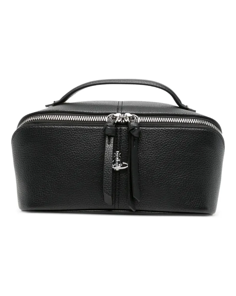 Vivienne Westwood Cosmetic Case Orb leather makeup bag - Schwarz Schwarz