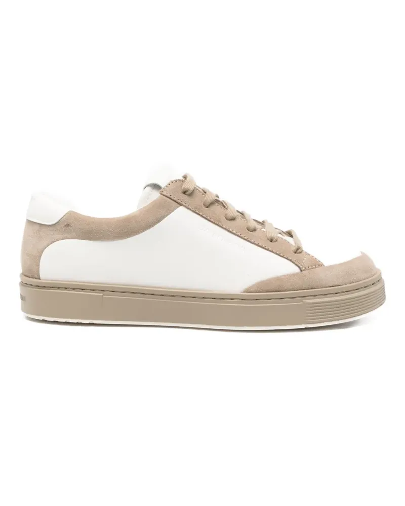 Emporio Armani suede-panel sneakers - Weiß Weiß