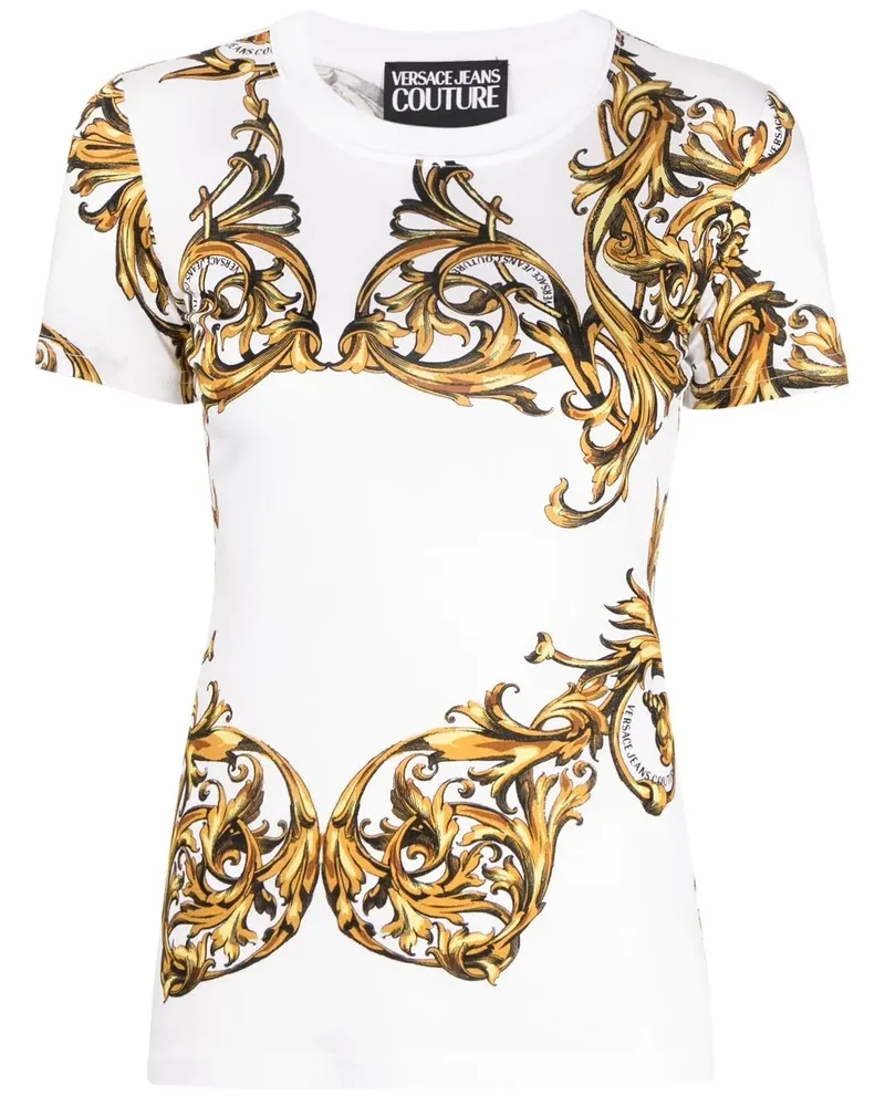 Versace Jeans T-Shirt mit "Barocco"-Print - Weiß Weiß