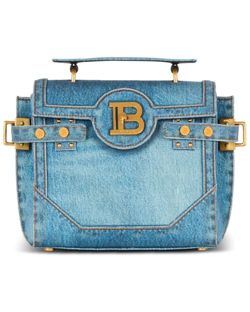 Balmain B-Buzz Schultertasche 23cm - Blau Blau
