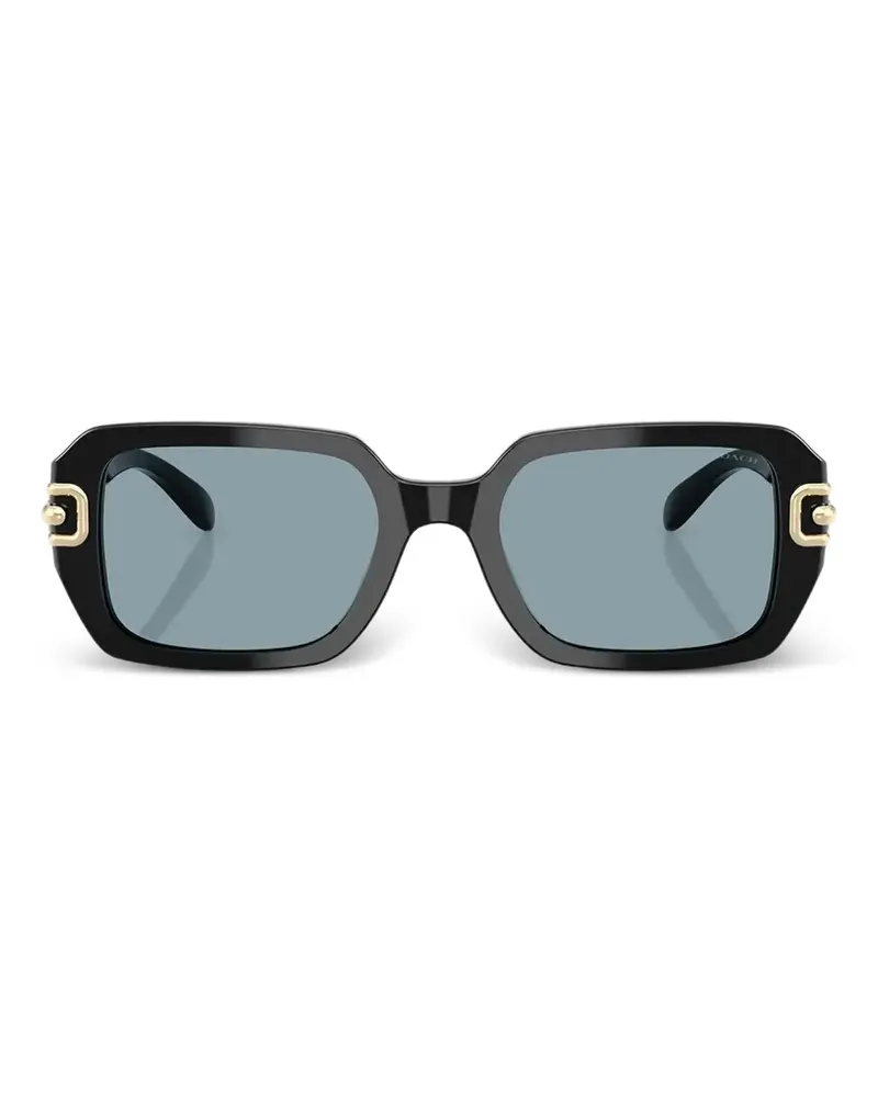 Coach Eckige Sonnenbrille mit Horse and Carriage-Detail - Schwarz Schwarz