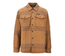 Wattierte Hemdjacke mit Karo - Braun