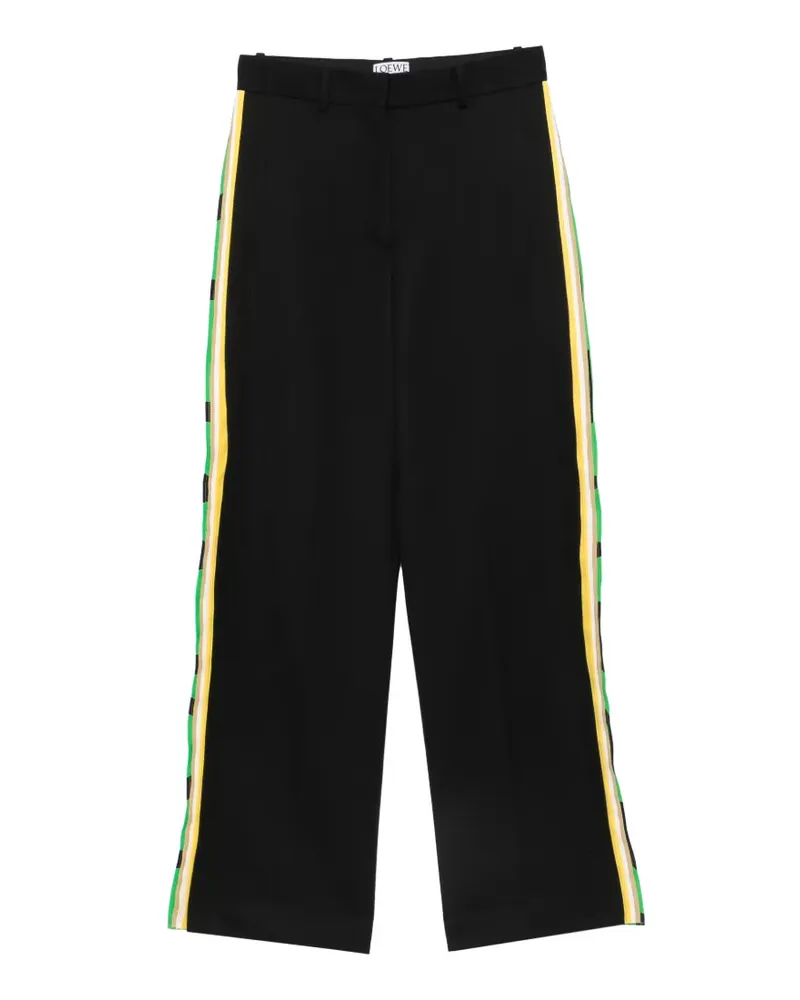 Loewe Hose mit Gürtelschlaufe und Seitenstreifen - Schwarz Schwarz