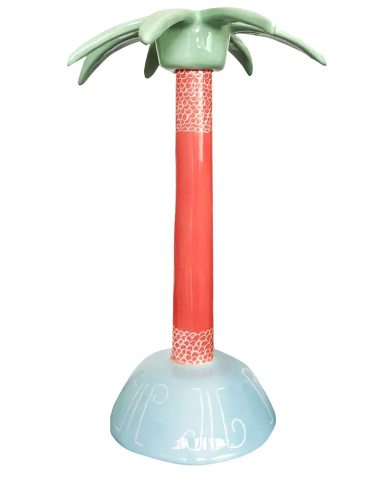 Laetitia Rouget Kerzenhalter mit Palmenmotiv (27cm Braun