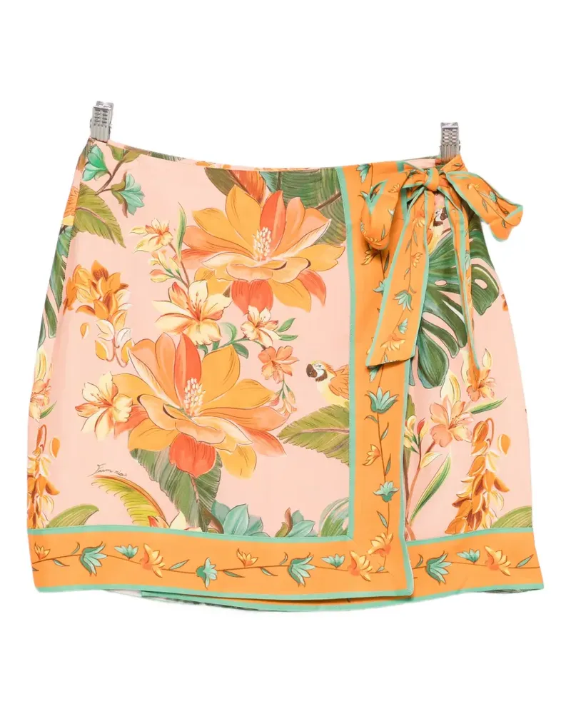 FARM Rio floral-print wrap-style skirt - Rosa Rosa