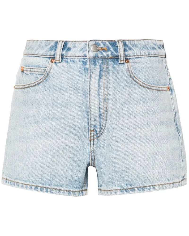 Alexander Wang logo-embroidered denim shorts Blau