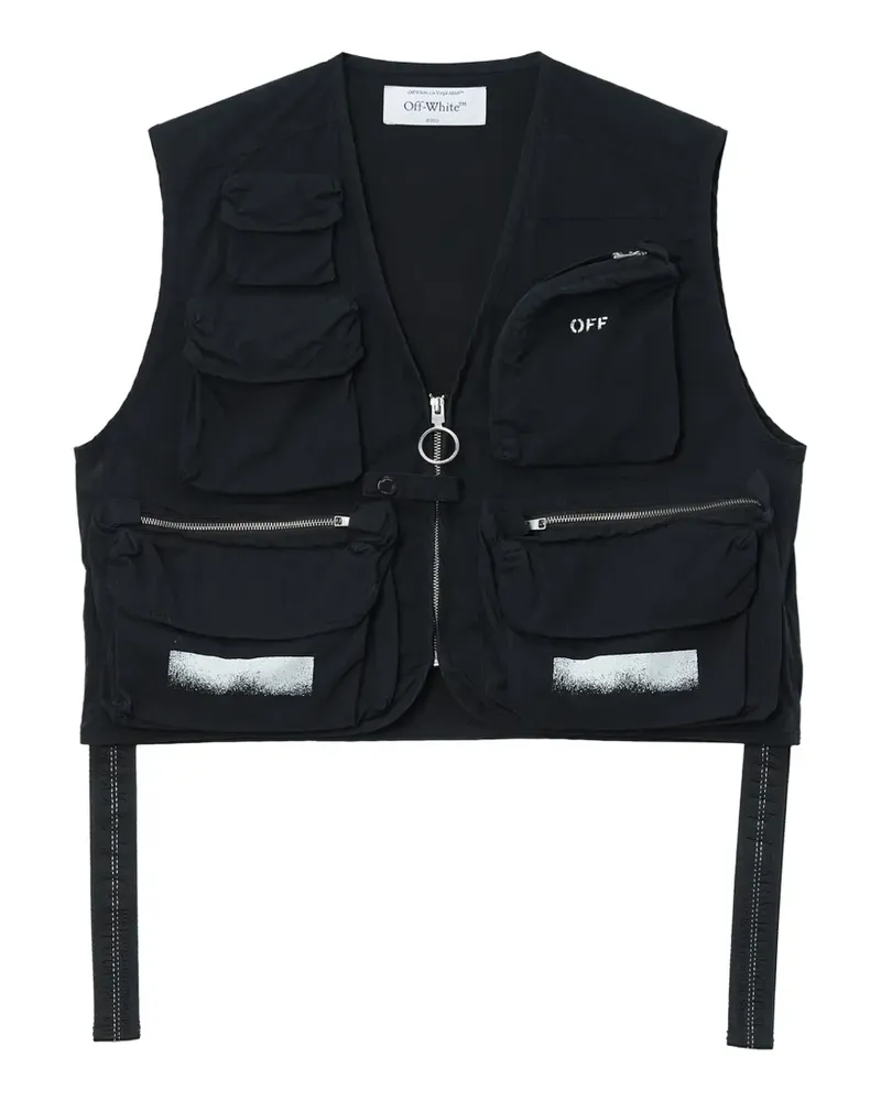 OFF-WHITE Diag-Stripe multi-pocket gilet - Schwarz Schwarz