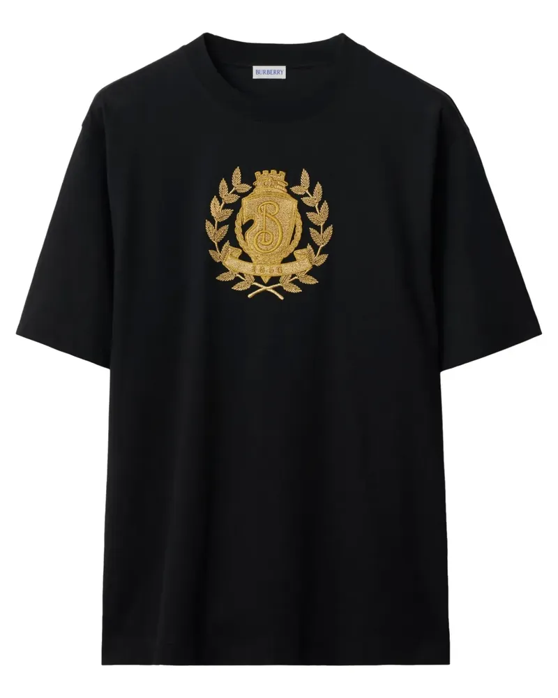 Burberry T-Shirt mit B-Schild - Schwarz Schwarz