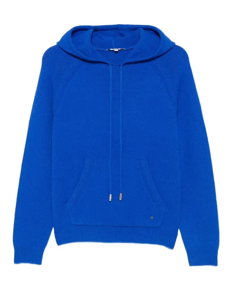 Maje fine-knit drawstring hoodie - Blau Blau