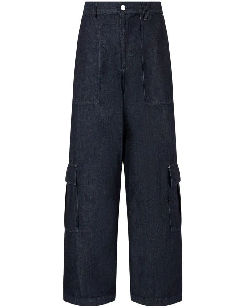 STUDIO TOMBOY Hoch sitzende Cargohose - Blau Blau