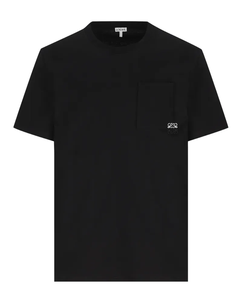 Loewe T-Shirt mit aufgesticktem Anagram - Schwarz Schwarz
