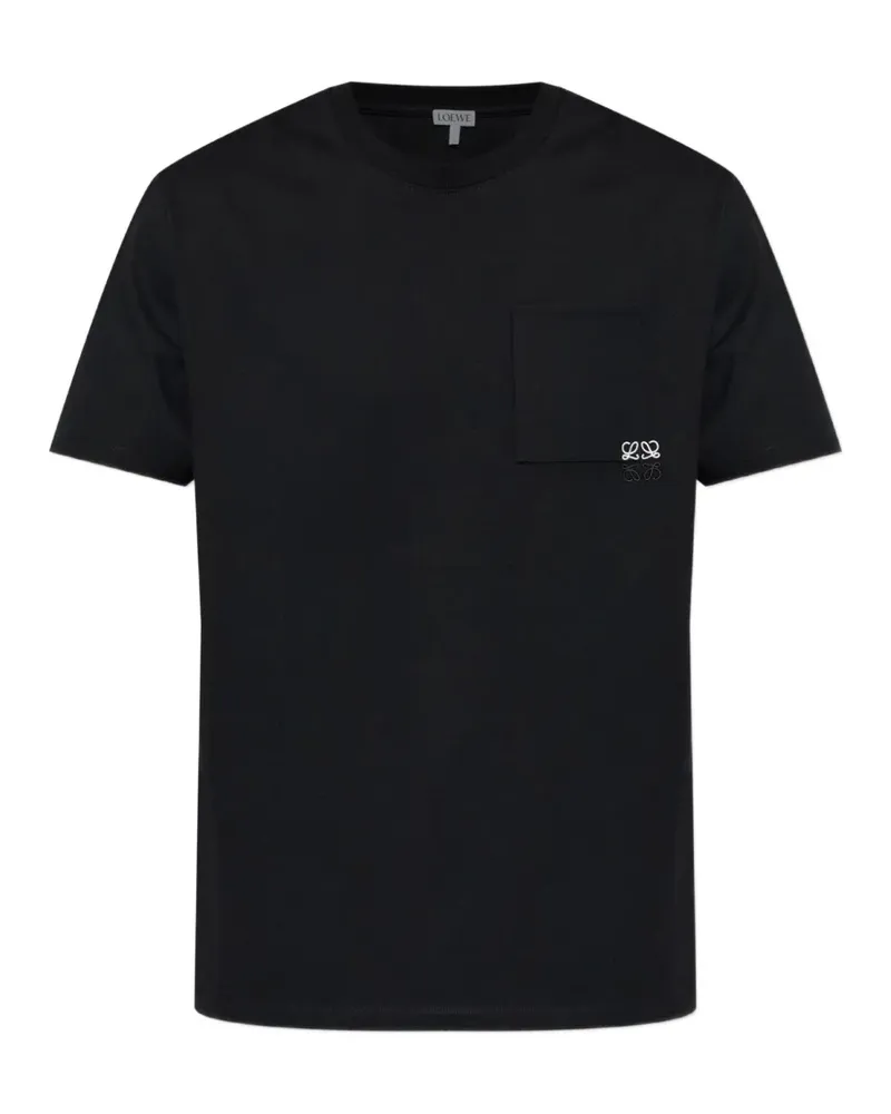 Loewe T-Shirt mit aufgesticktem Anagram - Schwarz Schwarz