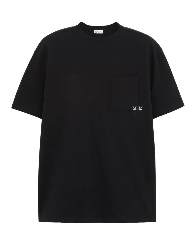 Loewe T-Shirt mit aufgesticktem Anagram - Schwarz Schwarz