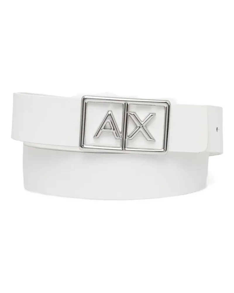 Armani Exchange logo-buckle belt - Weiß Weiß