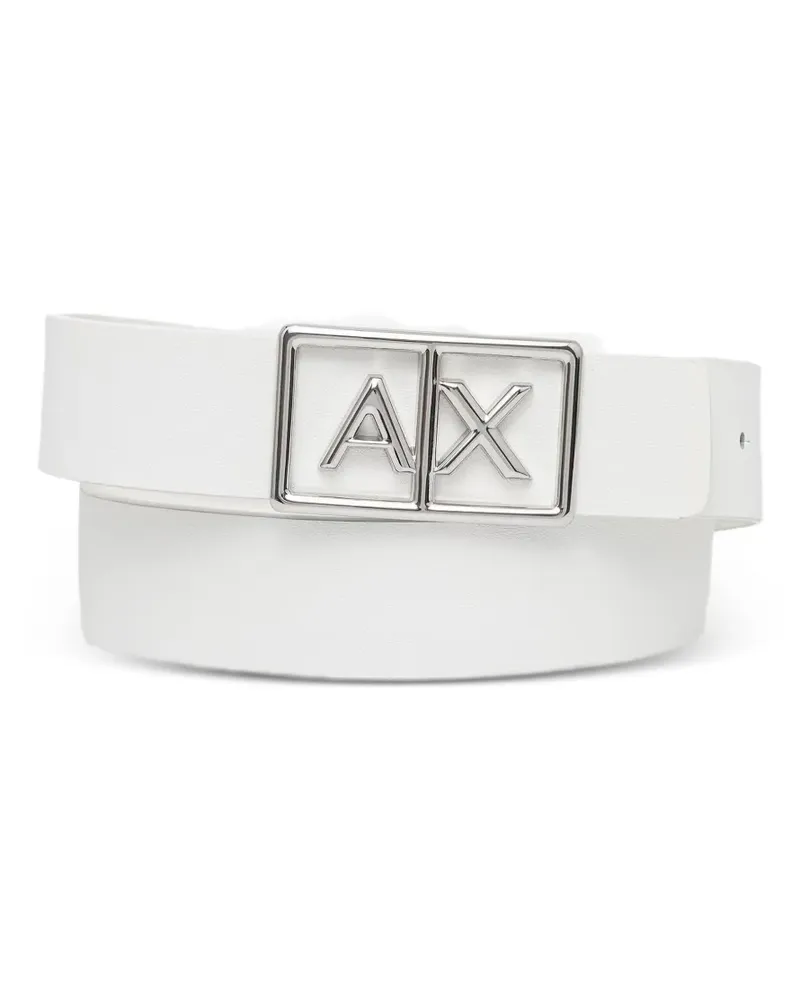 Armani Exchange logo-buckle belt - Weiß Weiß