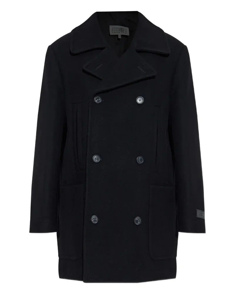 Maison Margiela Doppelreihiger Mantel - Schwarz Schwarz